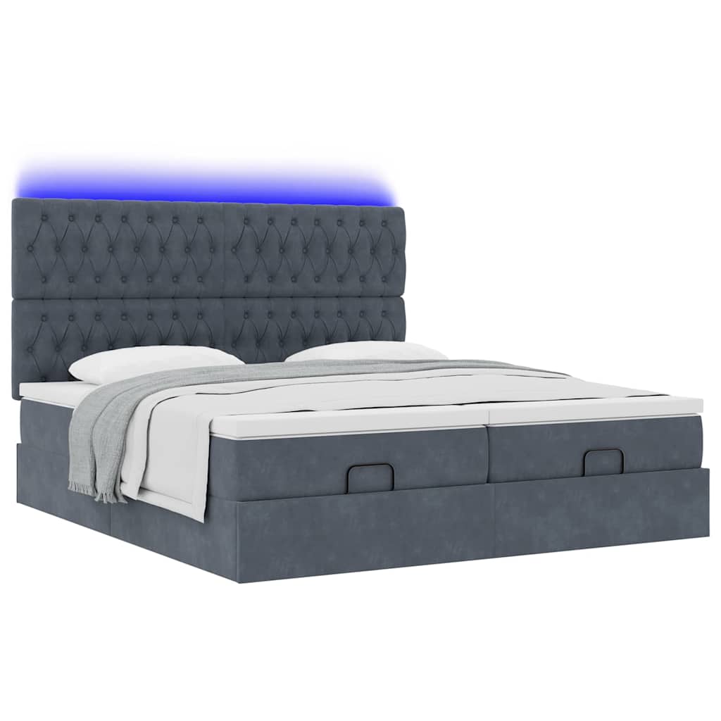Struttura Letto Pouf con Materassi 180x200 cm Velluto | homemem39