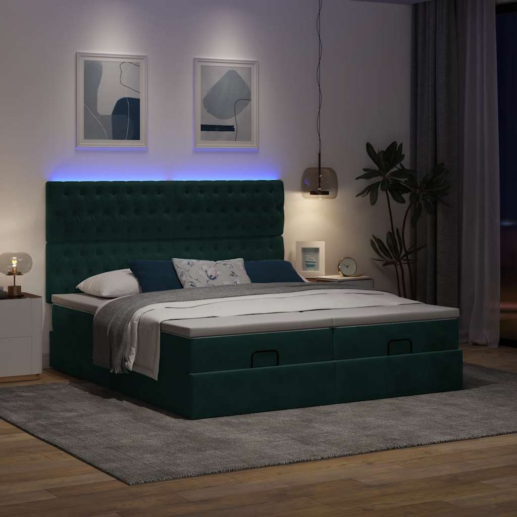Struttura Letto Pouf con Materassi 180x200 cm Velluto | homemem39