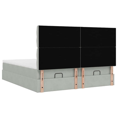 Struttura Letto Pouf con Materassi 200x200 cm Velluto