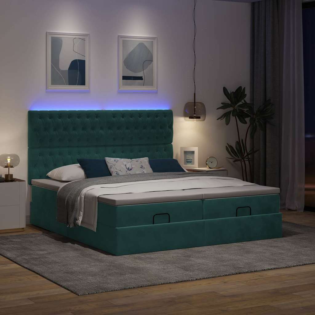 Struttura Letto Pouf con Materassi 200x200 cm Velluto | homemem39