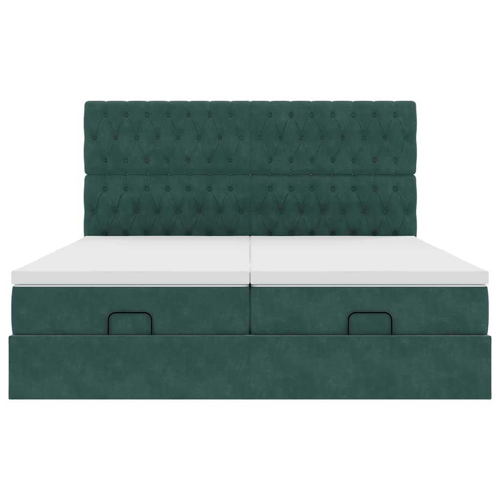Struttura Letto Pouf con Materassi 200x200 cm Velluto
