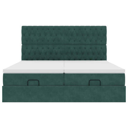 Struttura Letto Pouf con Materassi 200x200 cm Velluto
