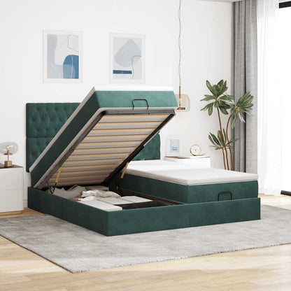Struttura Letto Pouf con Materassi 200x200 cm Velluto