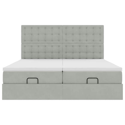Struttura Letto Pouf con Materassi 160x200 cm in Velluto | homemem39