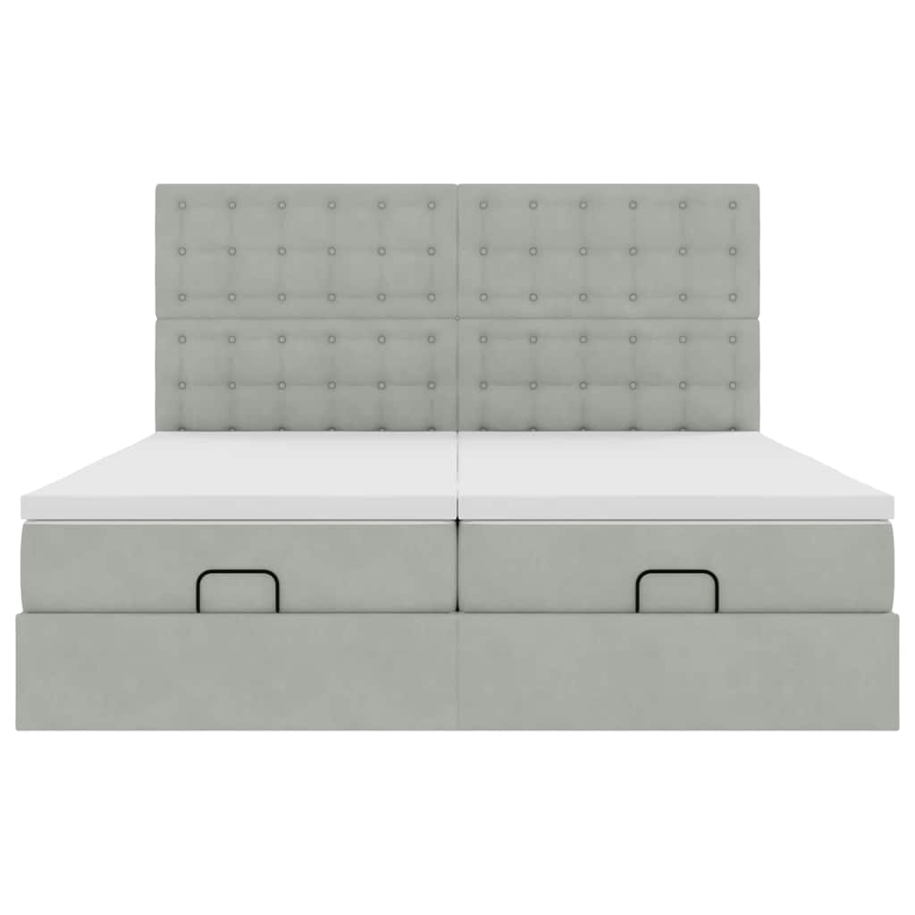 Struttura Letto Pouf con Materassi 160x200 cm in Velluto