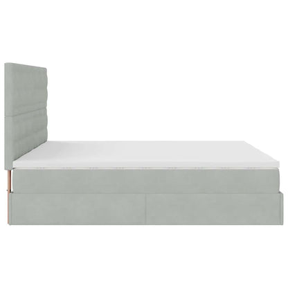 Struttura Letto Pouf con Materassi 160x200 cm in Velluto | homemem39