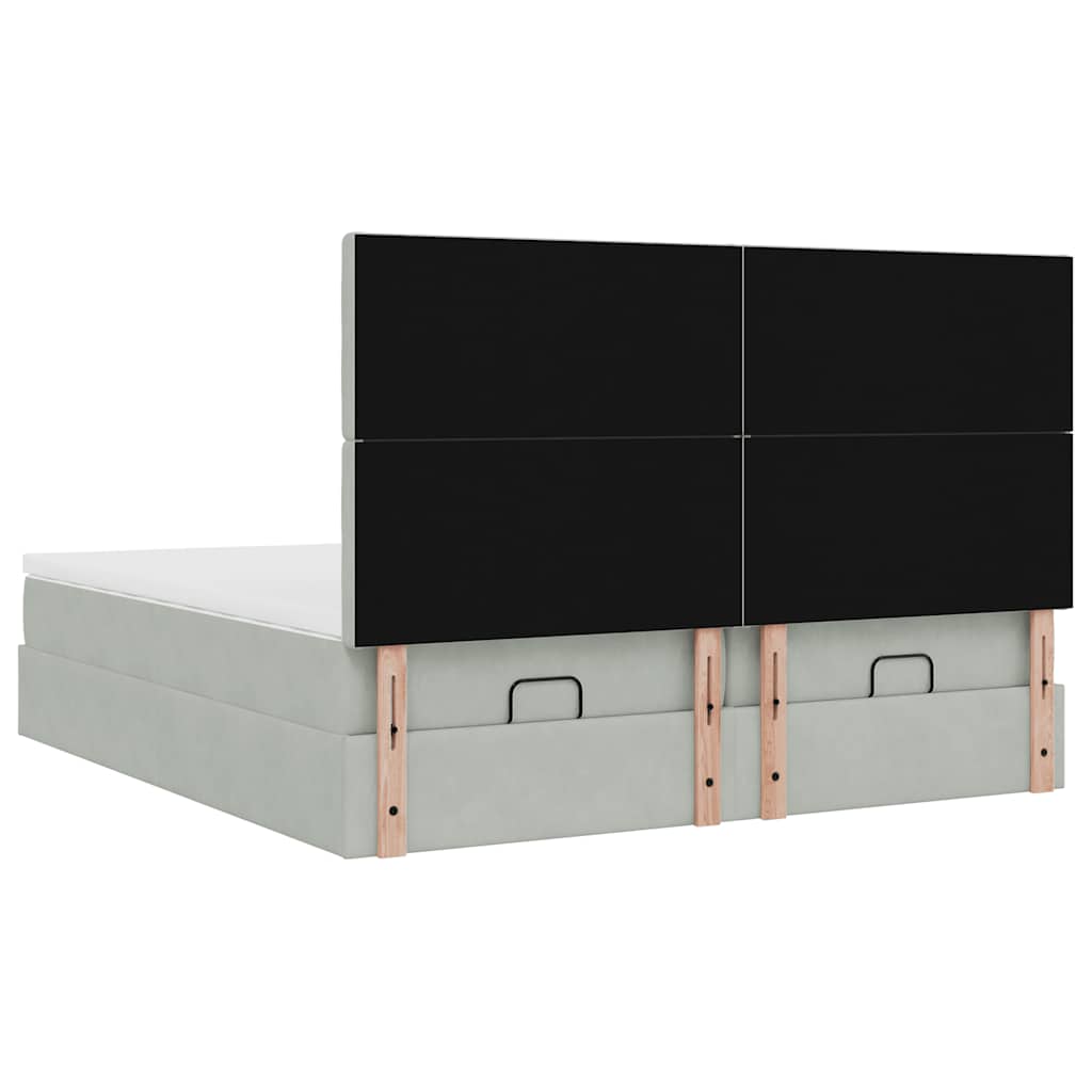 Struttura Letto Pouf con Materassi 160x200 cm in Velluto | homemem39