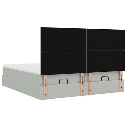 Struttura Letto Pouf con Materassi 160x200 cm in Velluto | homemem39