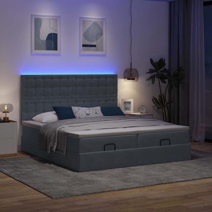 Struttura Letto Pouf con Materassi 160x200 cm in Velluto | homemem39