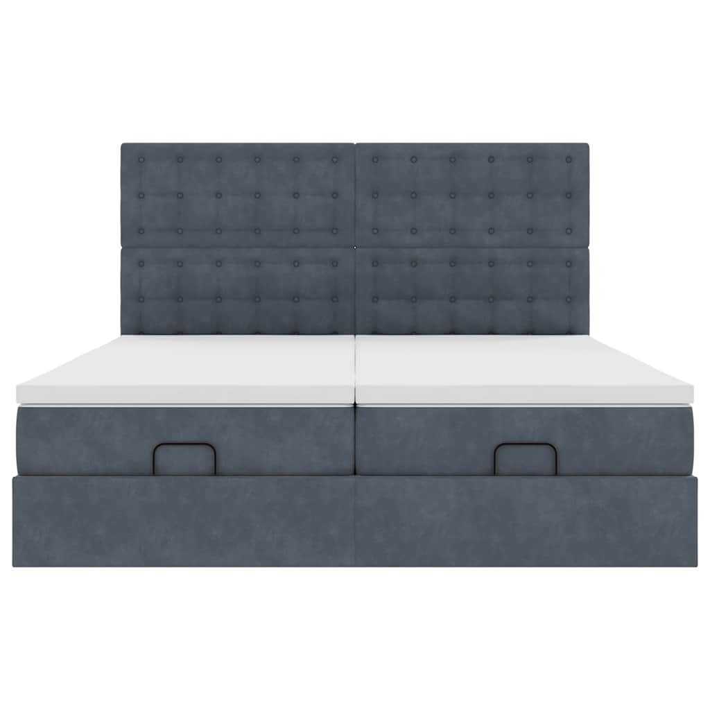 Struttura Letto Pouf con Materassi 160x200 cm in Velluto | homemem39