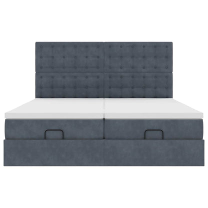 Struttura Letto Pouf con Materassi 160x200 cm in Velluto