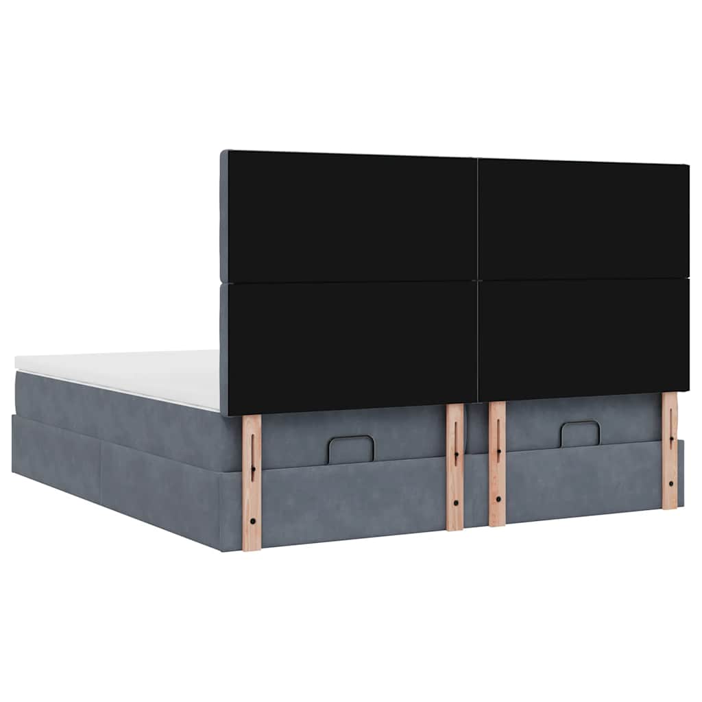 Struttura Letto Pouf con Materassi 160x200 cm in Velluto | homemem39