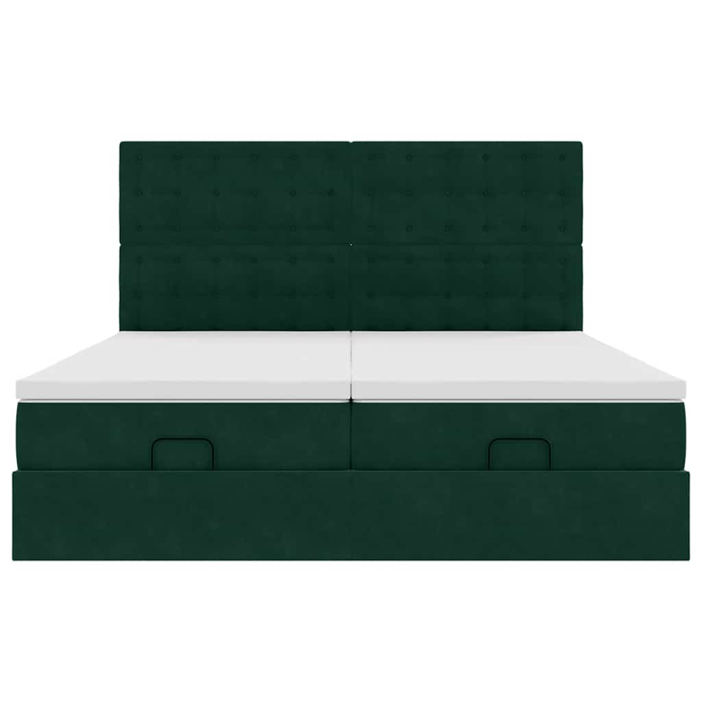 Struttura Letto Pouf con Materassi 160x200 cm Velluto