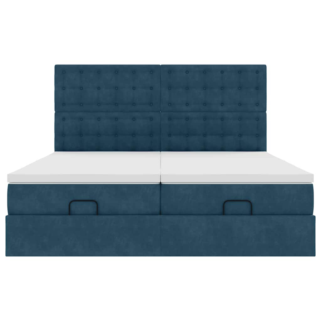 Struttura Letto Pouf con Materassi 160x200 cm Velluto