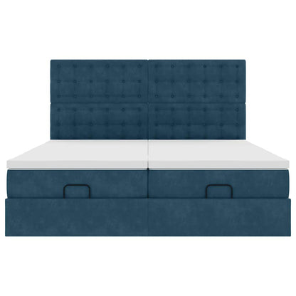 Struttura Letto Pouf con Materassi 160x200 cm Velluto