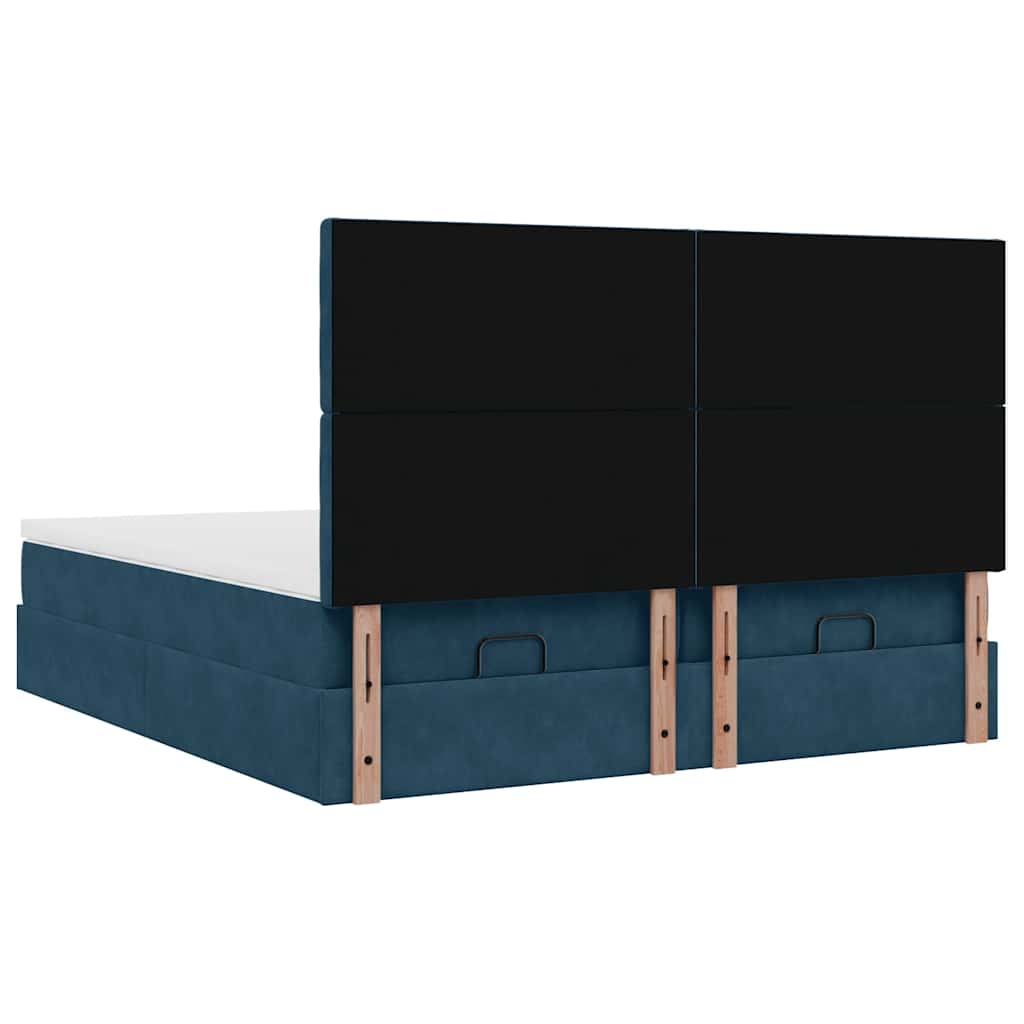 Struttura Letto Pouf con Materassi 160x200 cm Velluto