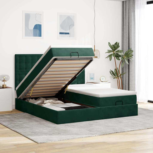 Struttura Letto Pouf con Materassi 180x200 cm Velluto