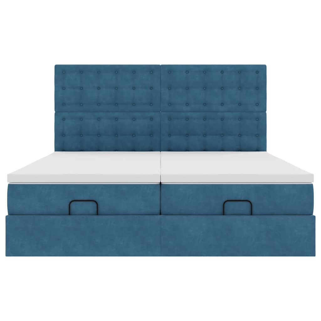 Struttura Letto Pouf con Materassi 180x200 cm Velluto - homemem39