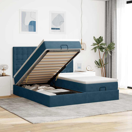 Struttura Letto Pouf con Materassi 180x200 cm Velluto