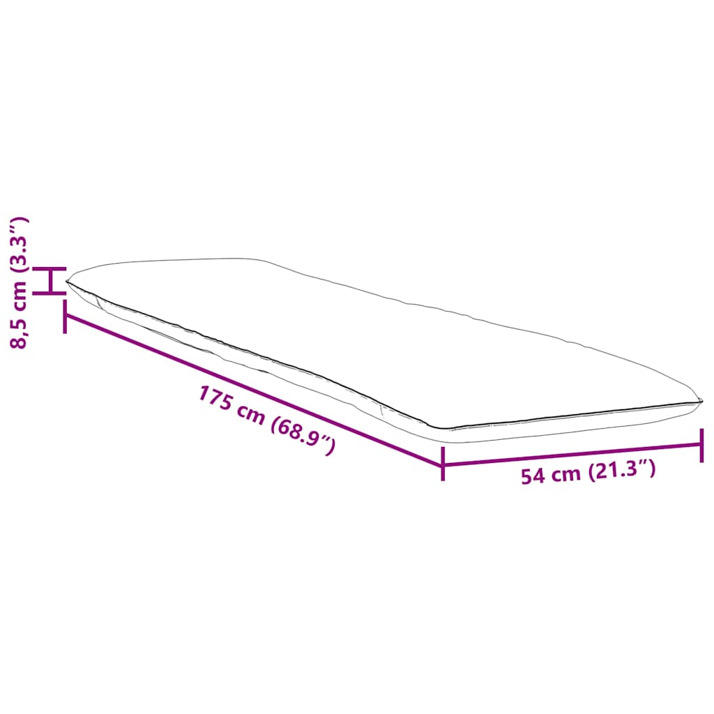 Lettino Pieghevole Crema 175x54x8,5 cm in Tessuto Oxford - homemem39