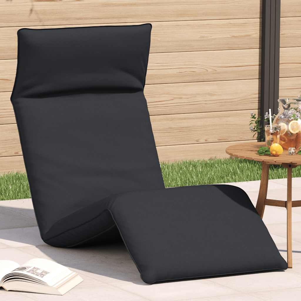 Lettino Pieghevole Nero 175x54x8,5 cm in Tessuto Oxford - homemem39