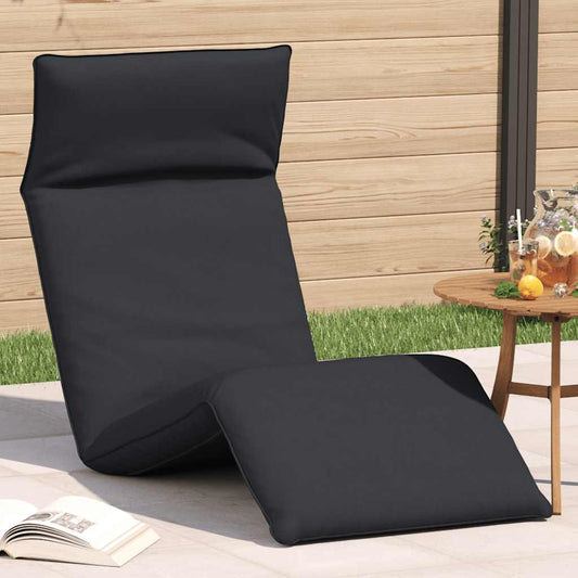 Lettino Pieghevole Nero 175x54x8,5 cm in Tessuto Oxford - homemem39