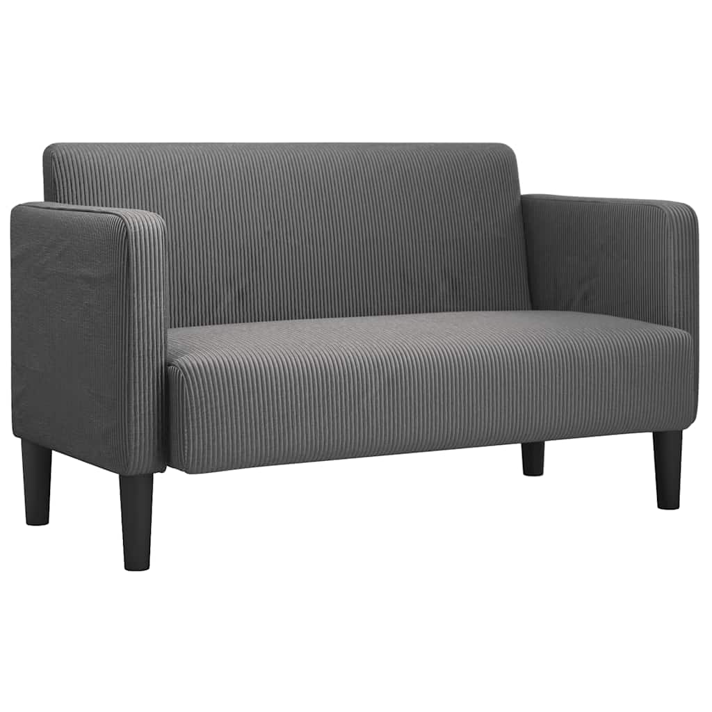 Divano Divanetto Grigio Scuro 109 cm Tessuto di Velluto a Coste | homemem39