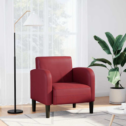 Divano Sedia con Braccioli Rosso Vino 54 cm in Similpelle