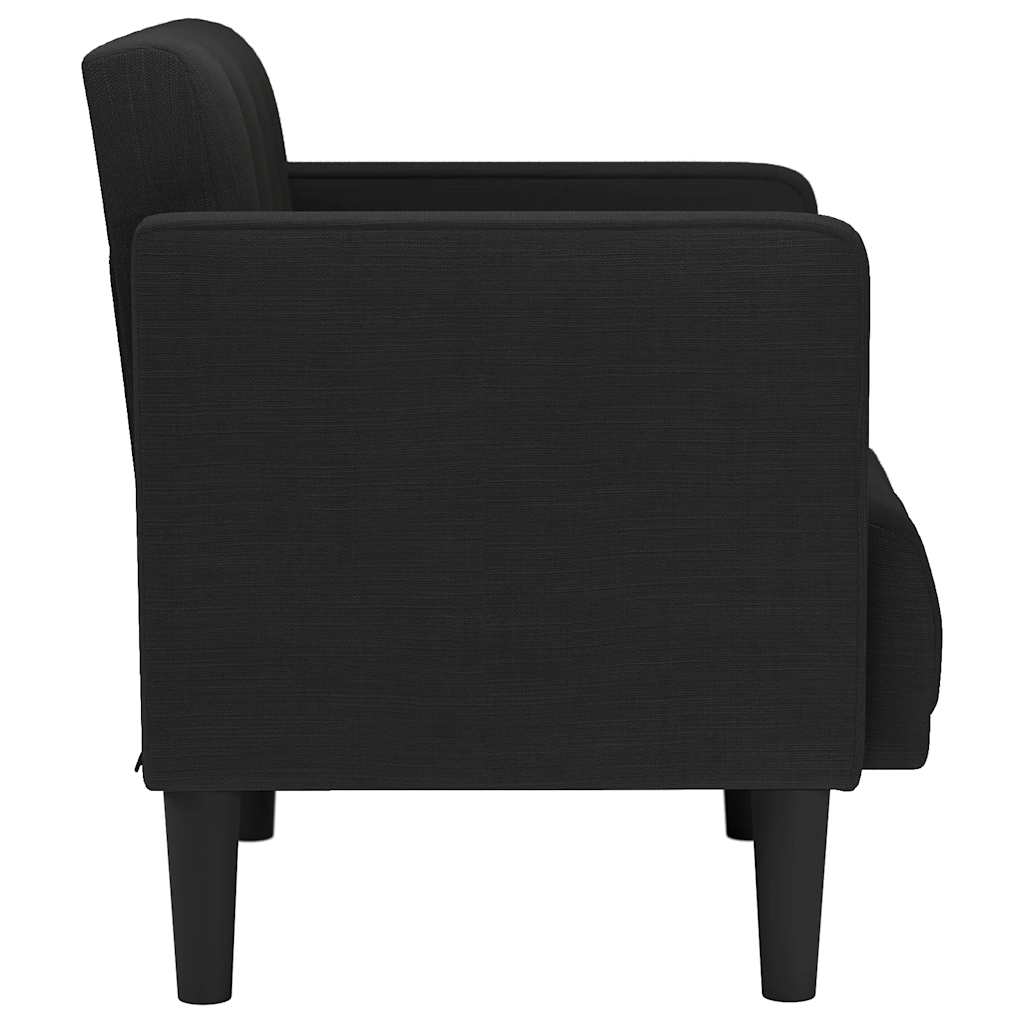 Divano Sedia con Braccioli Nero 53 cm in Tessuto - homemem39