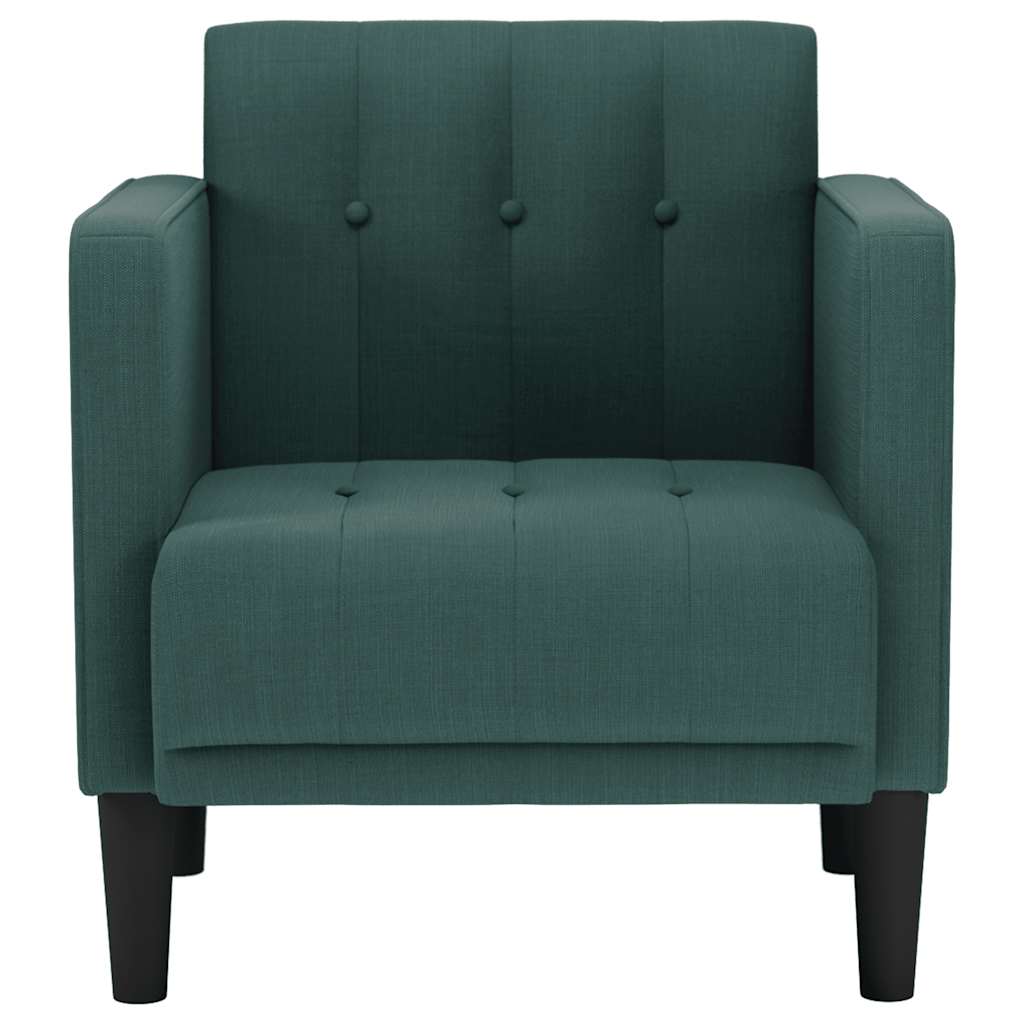 Divano Sedia con Braccioli Verde Scuro 53 cm in Tessuto - homemem39