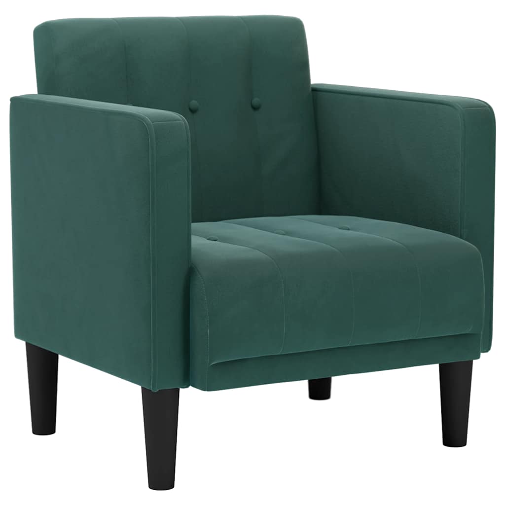 Divano Sedia con Braccioli Verde Scuro 53 cm in Velluto - homemem39