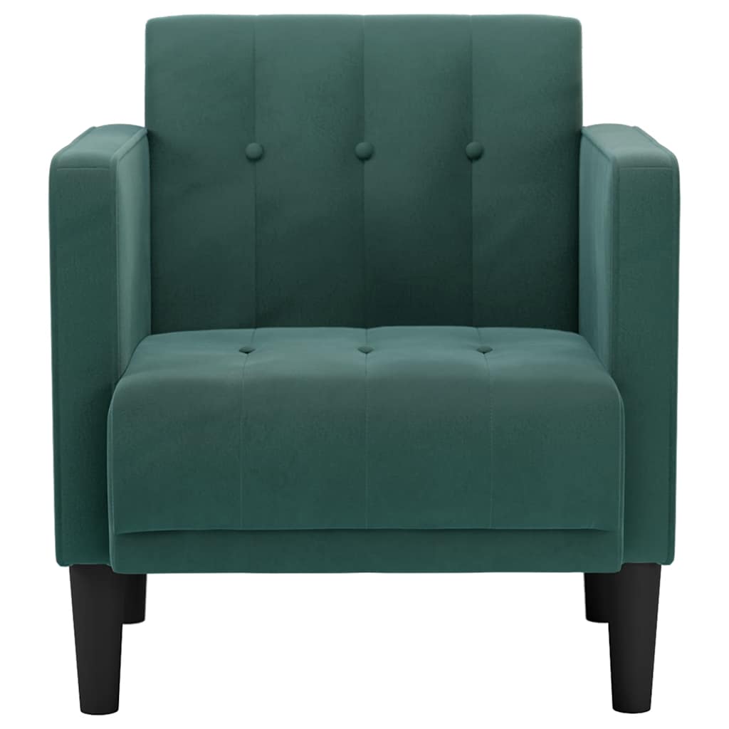 Divano Sedia con Braccioli Verde Scuro 53 cm in Velluto - homemem39