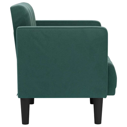 Divano Sedia con Braccioli Verde Scuro 53 cm in Velluto - homemem39