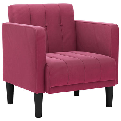 Divano Sedia con Braccioli Rosso Vino 53 cm in Velluto - homemem39