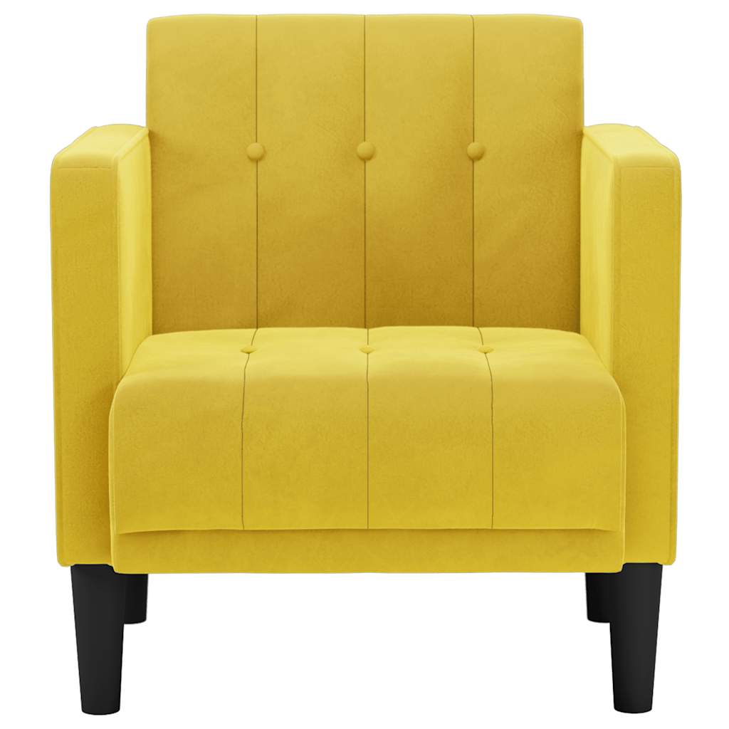 Divano Sedia con Braccioli Giallo 53 cm in Velluto - homemem39
