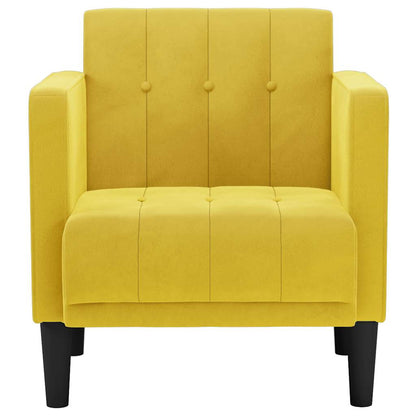 Divano Sedia con Braccioli Giallo 53 cm in Velluto - homemem39