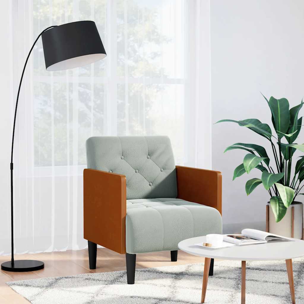 Divano Sedia con Braccioli 55 cm in Velluto