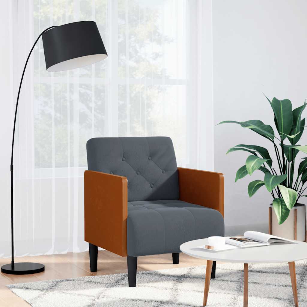 Divano Sedia con Braccioli 55 cm in Velluto