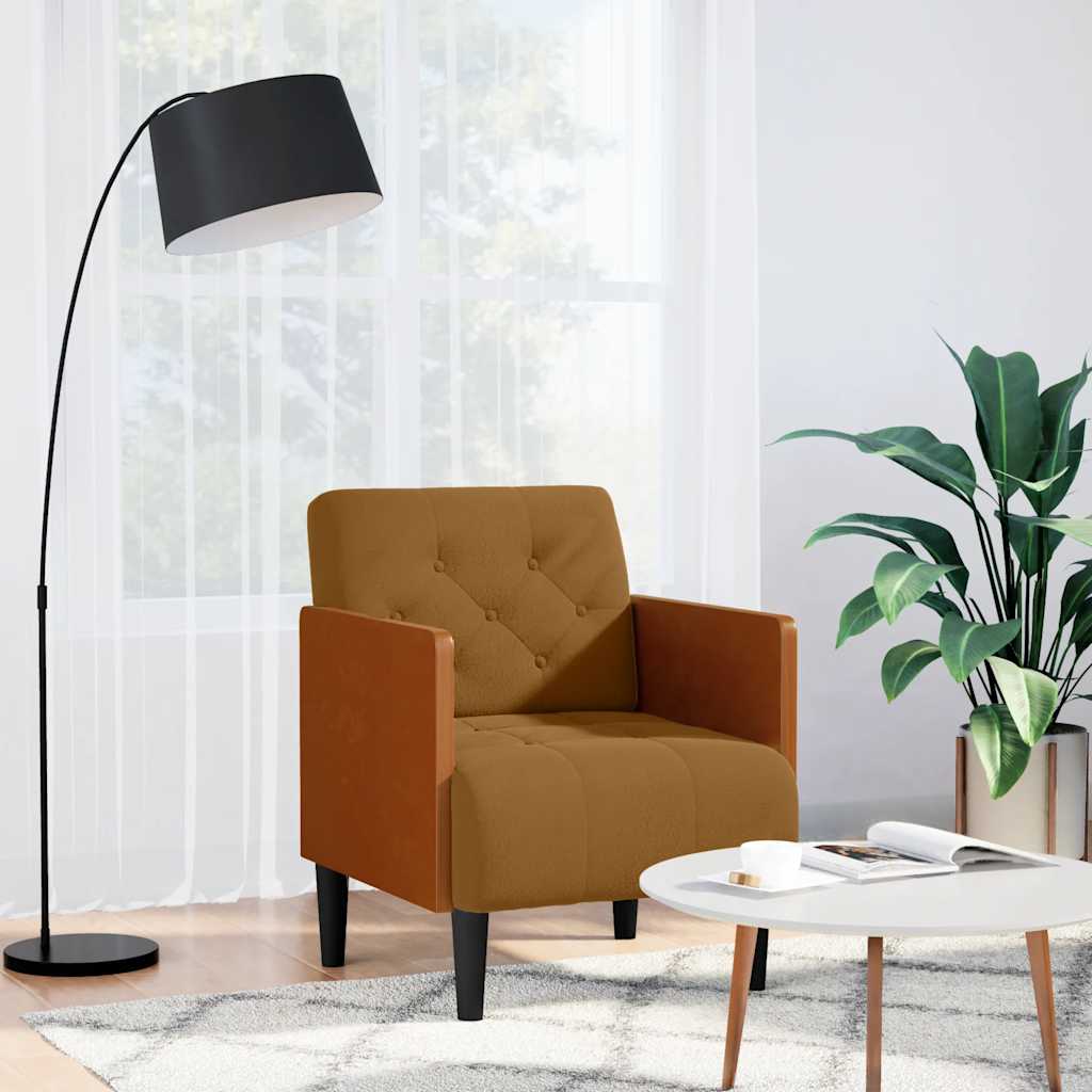 Divano Sedia con Braccioli 55 cm in Velluto