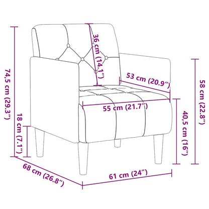 Divano Sedia con Braccioli 55 cm Lino - homemem39