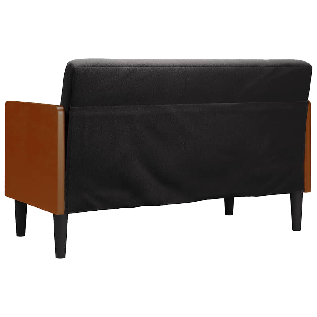 Divano Divanetto con Cuscini Bolster Nero 110 cm Velluto