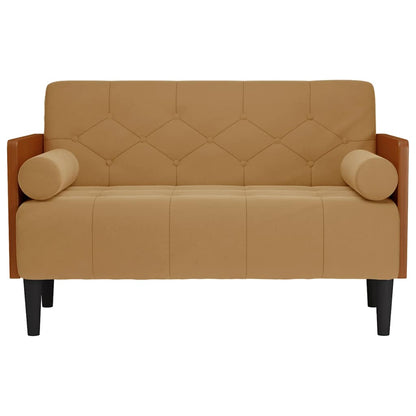 Divano Divanetto con Cuscini Bolster Marrone 110 cm Velluto - homemem39