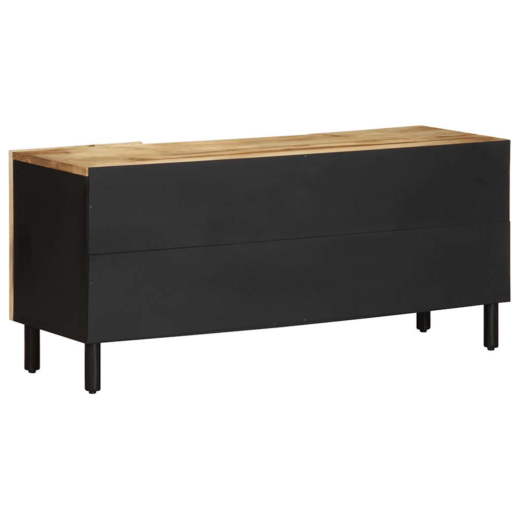 Mobile Porta TV Nero 105x33,5x46 cm Legno Massello Mango Grezzo - homemem39