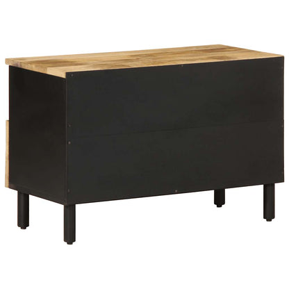 Mobile Porta TV Nero 70x33,5x46 cm Legno Massello Mango Grezzo - homemem39