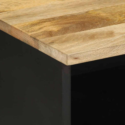 Mobile Porta TV Nero 70x33,5x46 cm Legno Massello Mango Grezzo - homemem39
