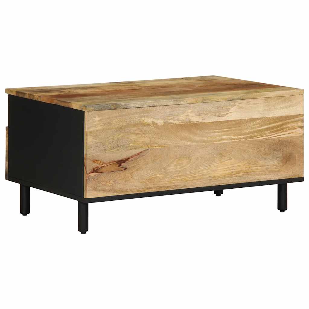 Tavolino da Salotto Nero 80x54x40cm Legno Massello Mango Grezzo | homemem39