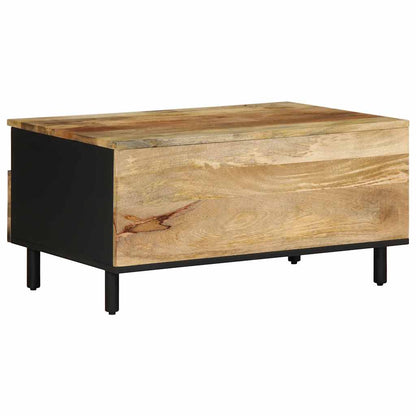 Tavolino da Salotto Nero 80x54x40cm Legno Massello Mango Grezzo | homemem39