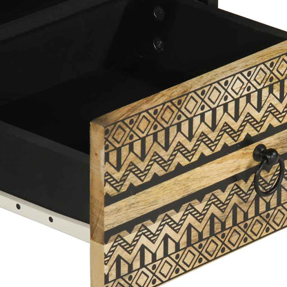 Tavolino da Salotto Nero 80x54x40cm Legno Massello Mango Grezzo | homemem39