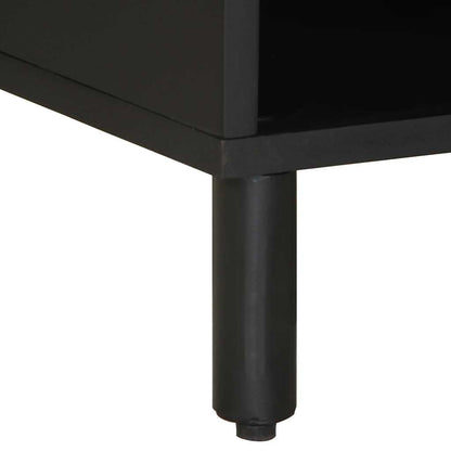 Mobile Porta TV Nero 80x33,5x46 cm Legno Massello Mango Grezzo - homemem39
