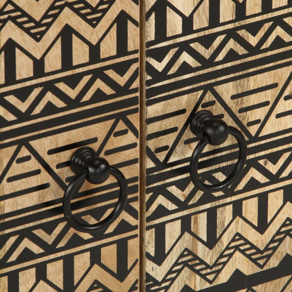 Mobile Lavabo da Bagno Nero 62x33x58 cm Legno Massello di Mango